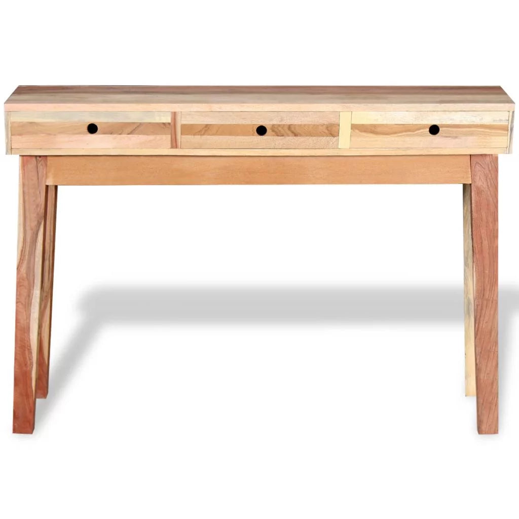 Console Table with 3 Storage Drawers Reclaimed Wood K274