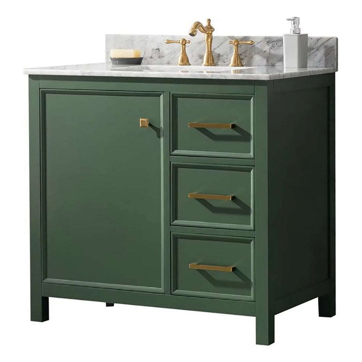 36" Green Wood Sink Vanity Cabinet M375667