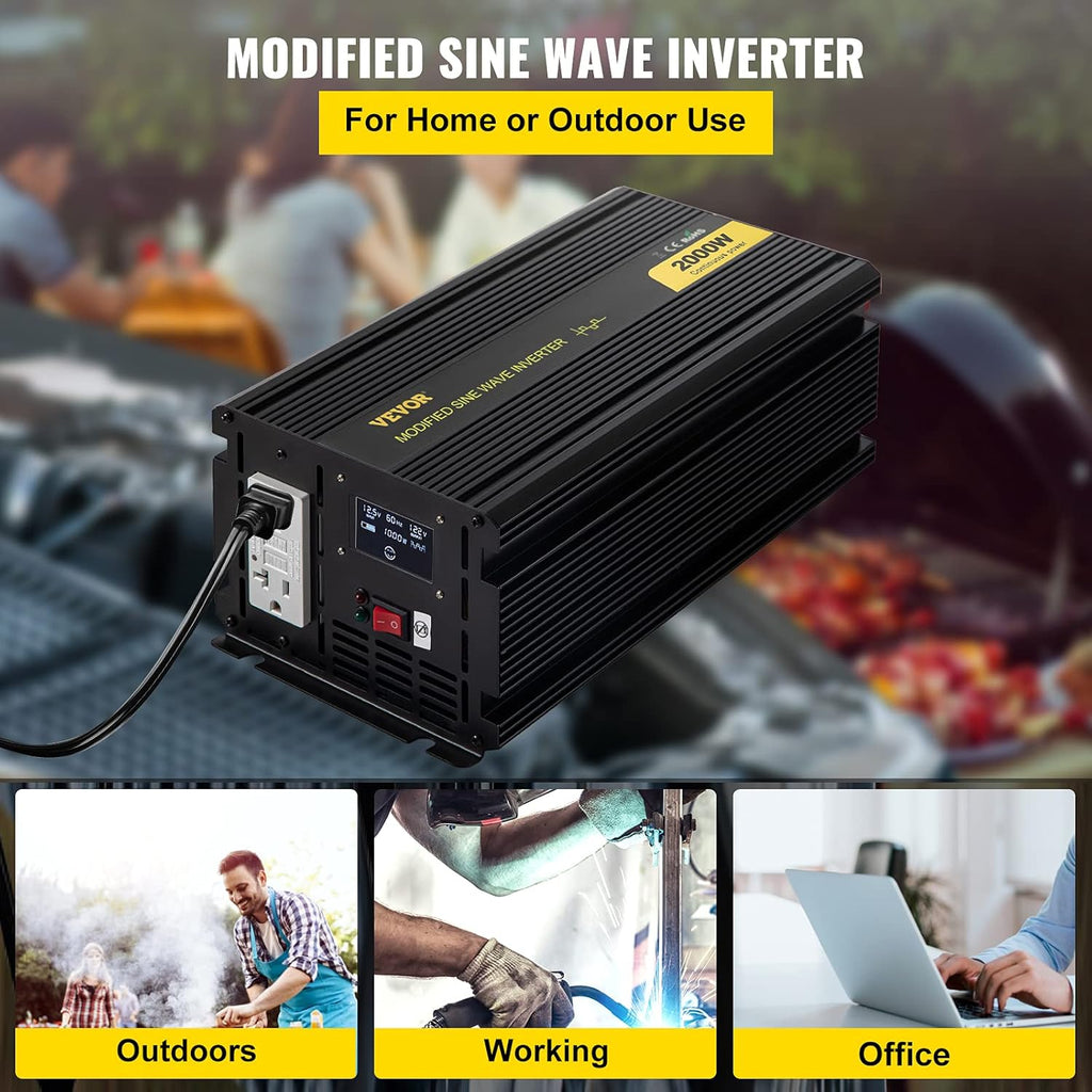 2000W Modified Sine Wave Power Inverter with LCD Display A580862
