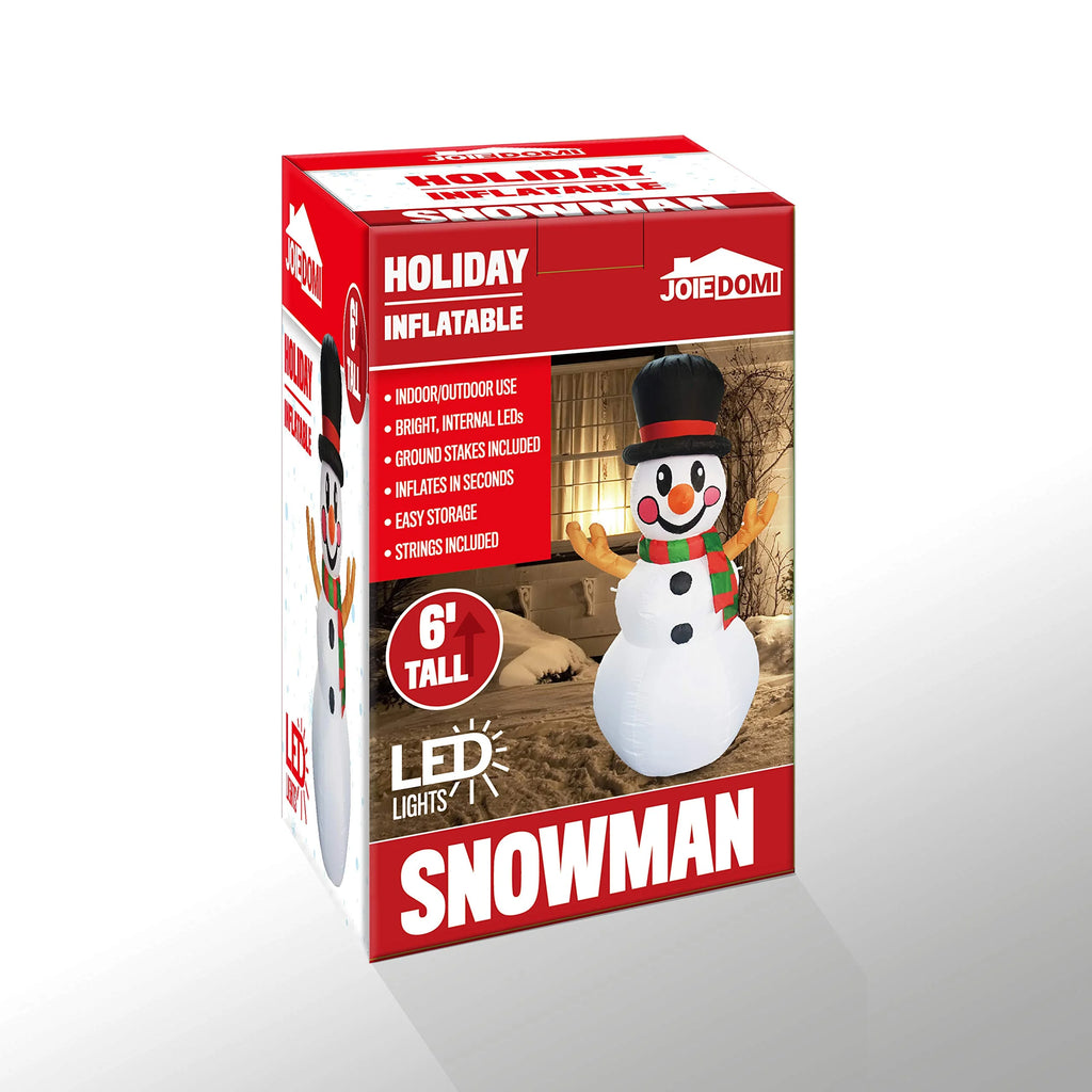 6 ft Tall Christmas Inflatable Snowman with Build-in LEDs C10589