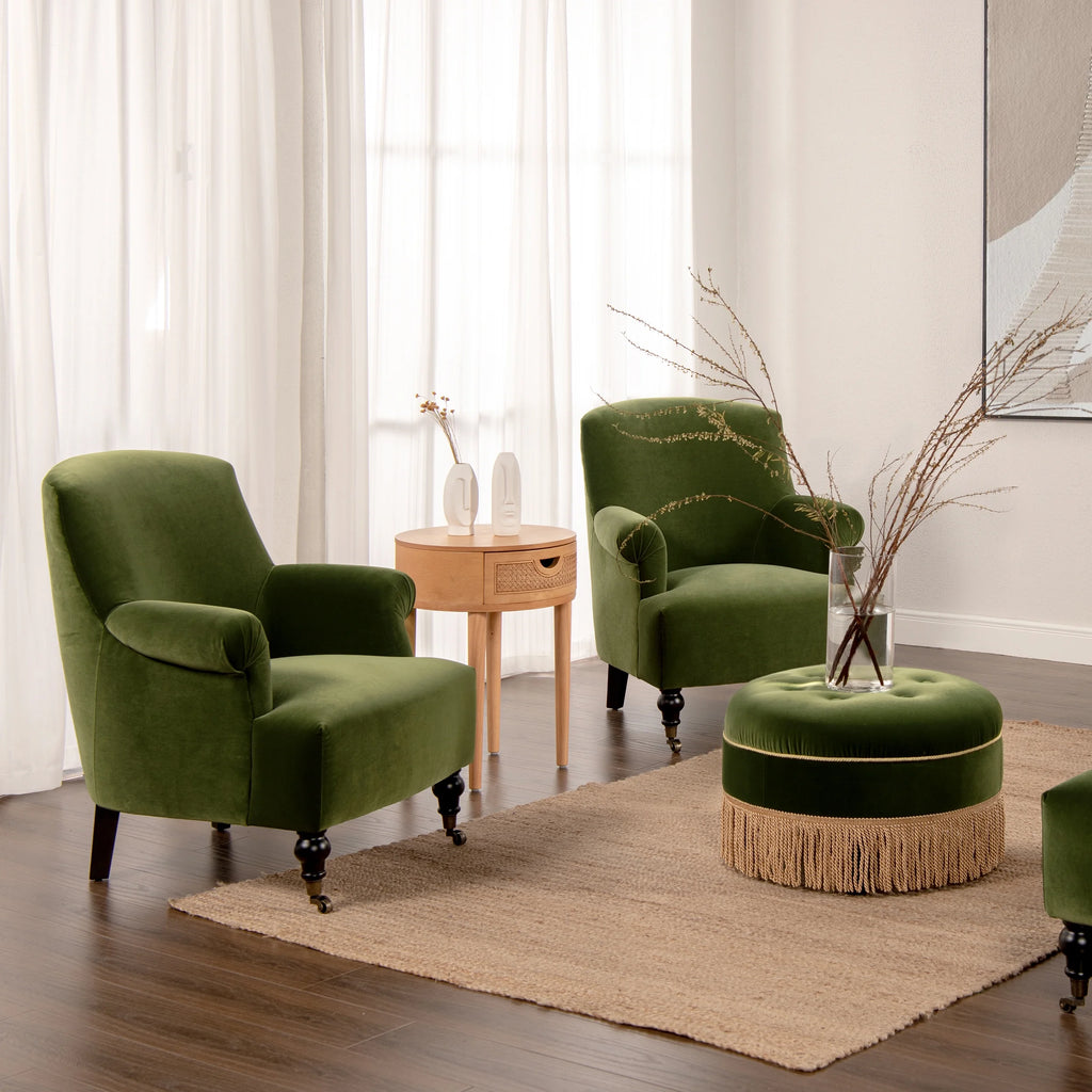 Olive Green Performance Velvet Accent Armchair M5126