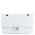Quilted Medium Double Flap White Q2506
