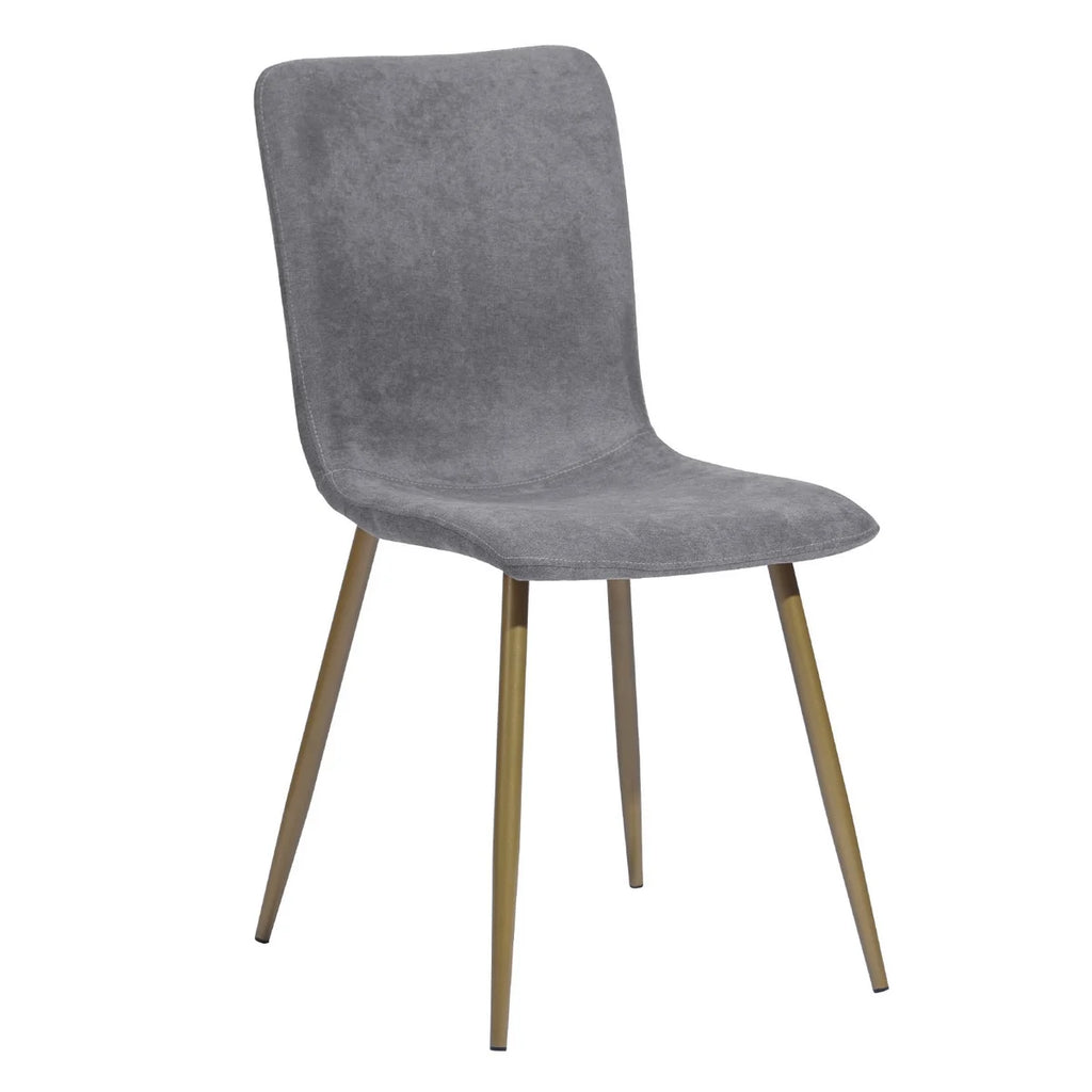 Velvet Dining Chairs Set of 4 Dark Gray Metal Legs Z70049