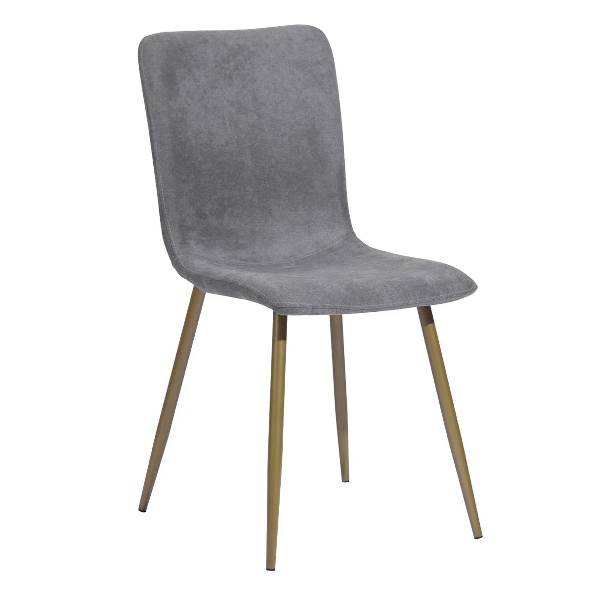 Velvet Dining Chairs Set of 4 Dark Gray Metal Legs Z70049