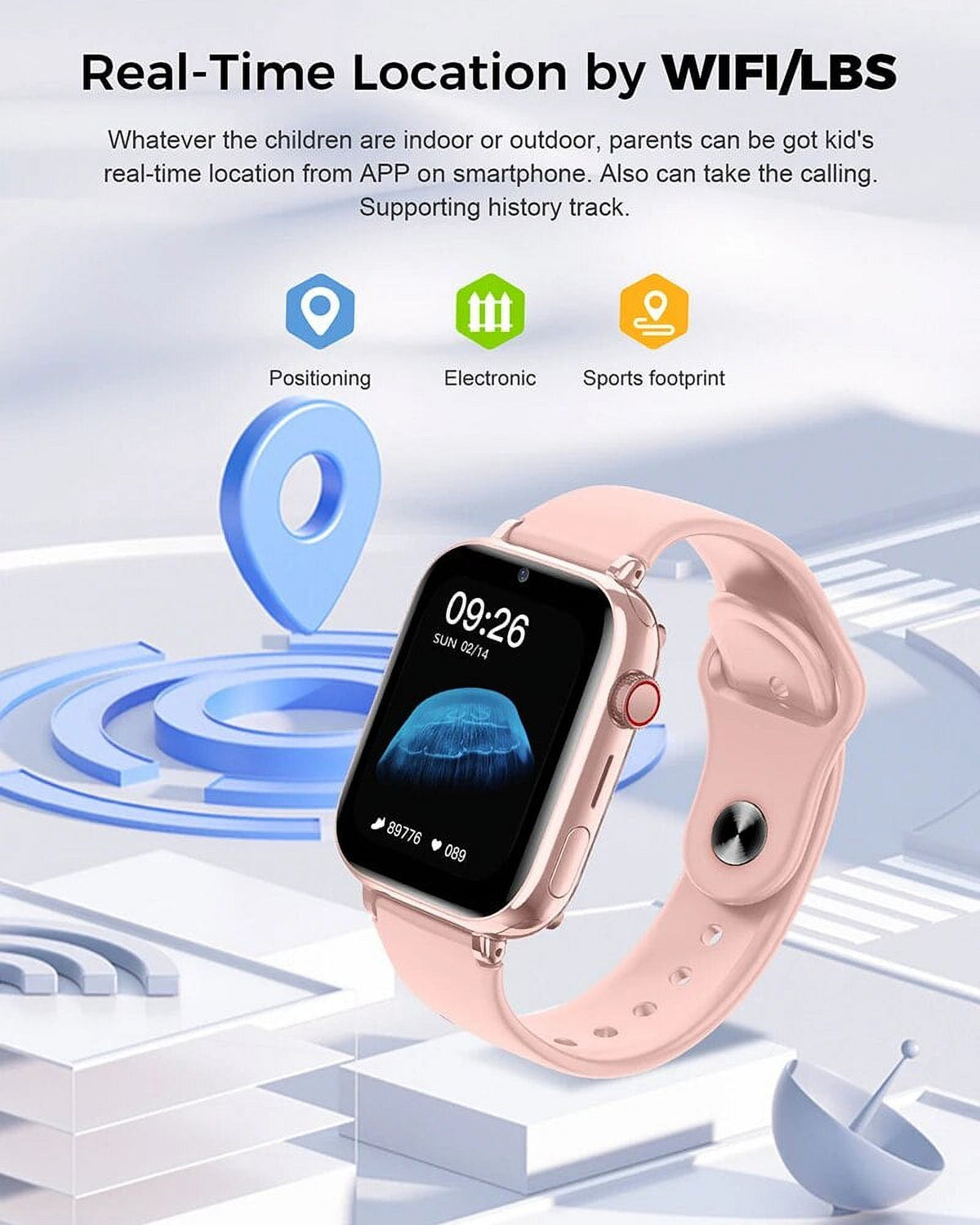 White 4G Smart Watch with GPS Location Tracker Camera M449338