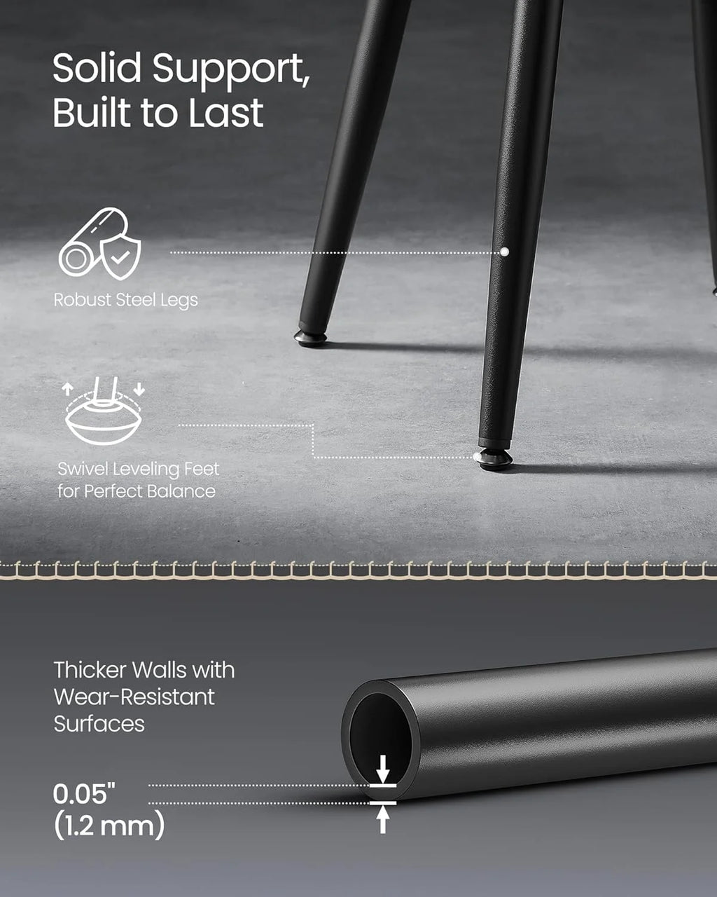 Ink Black Upholstered Dining Stools Set of 2 C96679