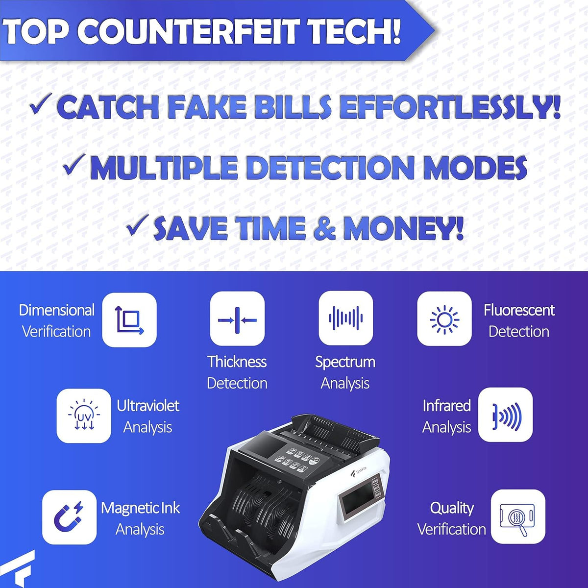 Portable Money Counter Machine with Bill Straps G976350
