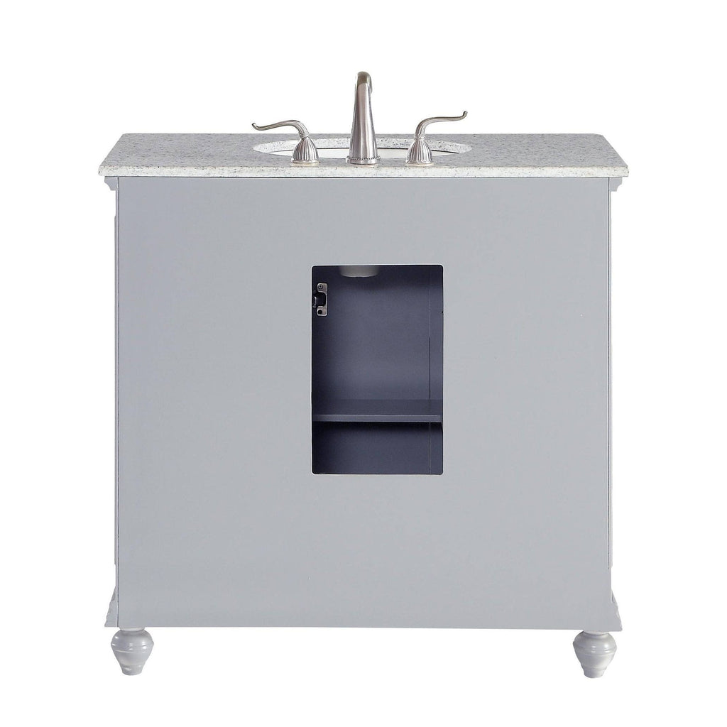 Grey 18 inch Bathroom Vanity Cabinet Set with Granite Top T665