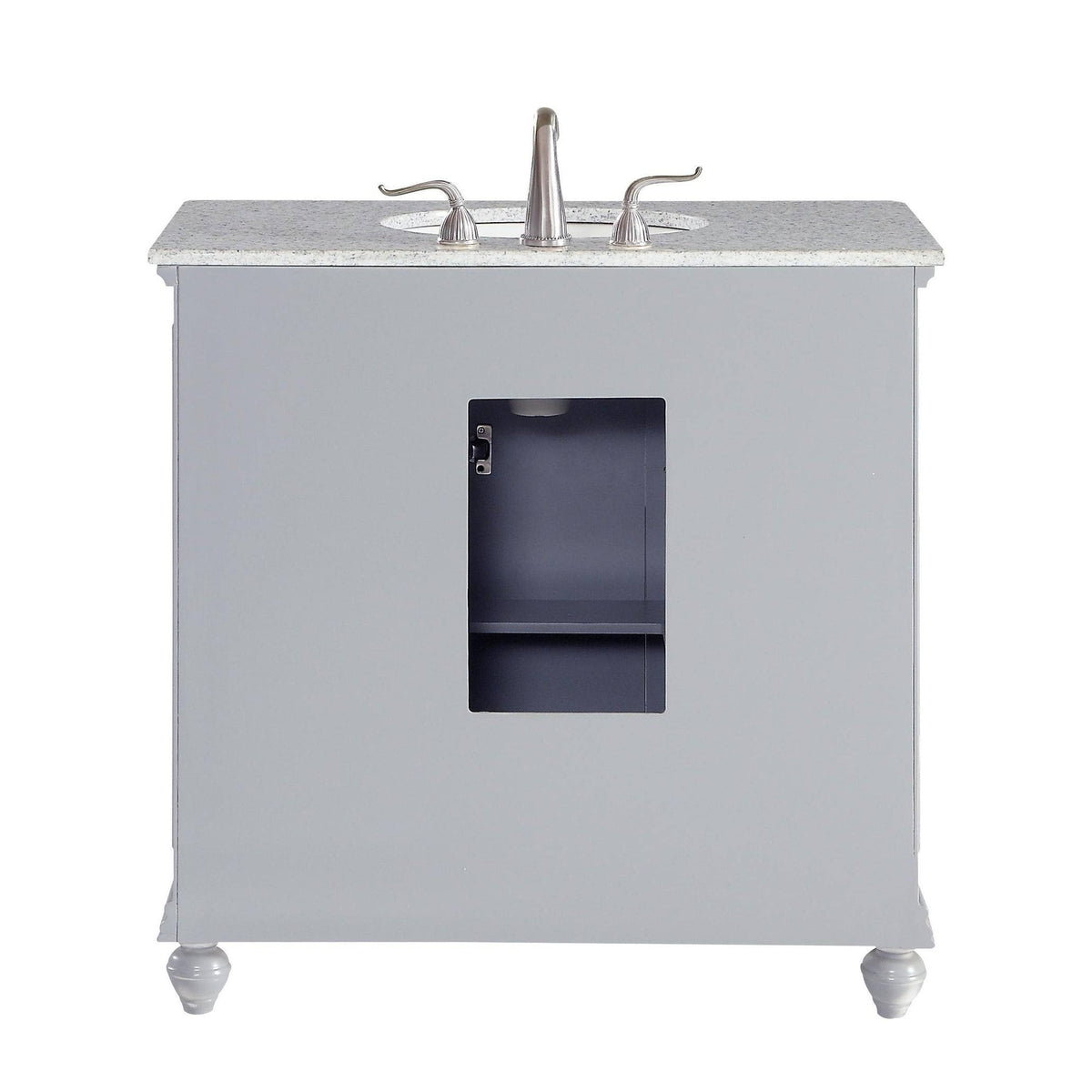Grey 18 inch Bathroom Vanity Cabinet Set with Granite Top T665