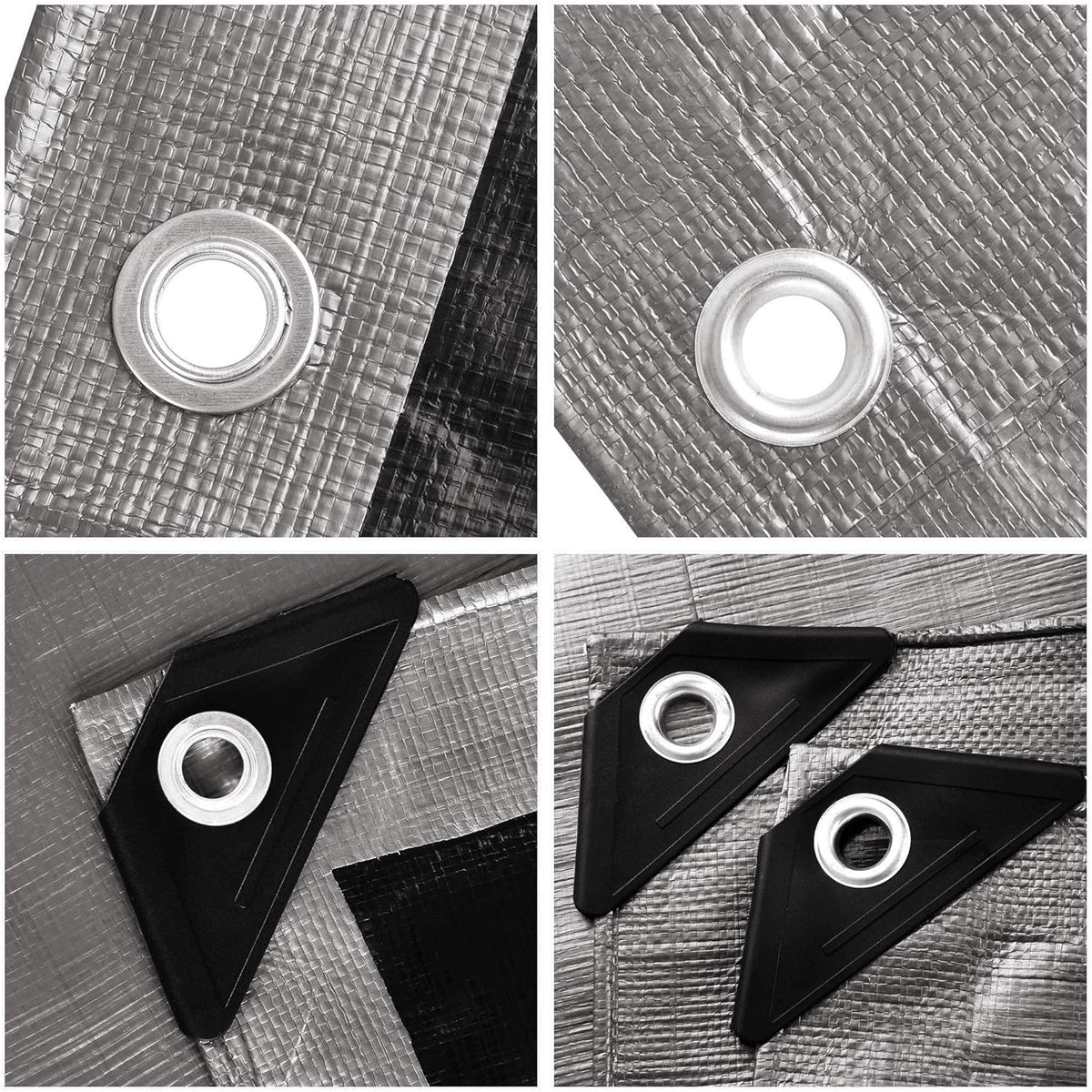 Heavy Duty Reinforced Poly Tarp Waterproof Tarpaulin 10-mil with Eyelets Q797549