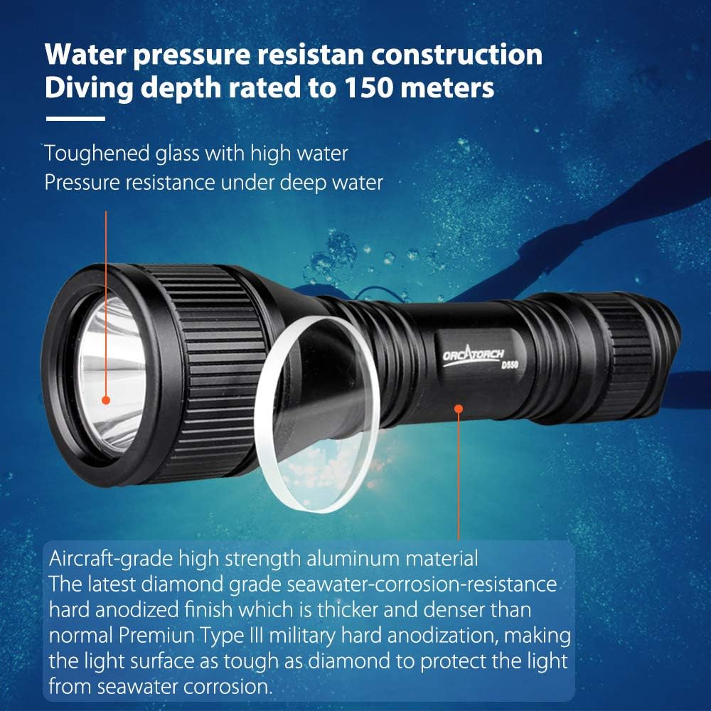 1000 Lumens Dive Light with Battery and Charger F13494