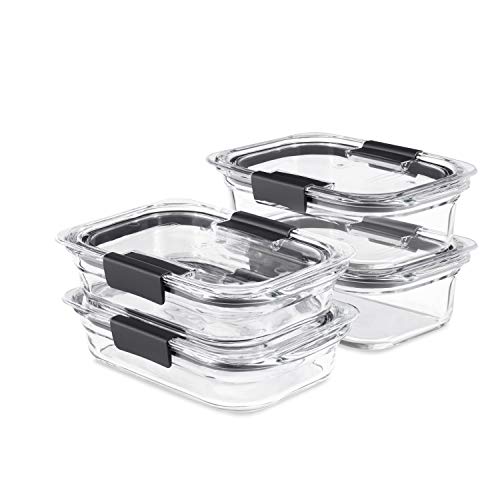 Glass Storage Set of 4 Food Containers, Clear, 3-Pack R283886