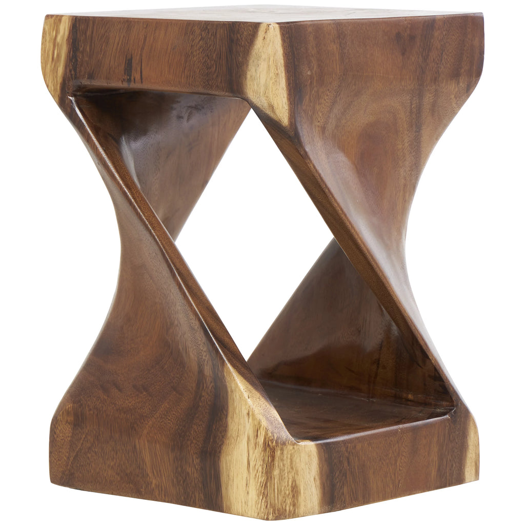 12" x 18" Brown Suar Wood Handmade Accent Table G301629