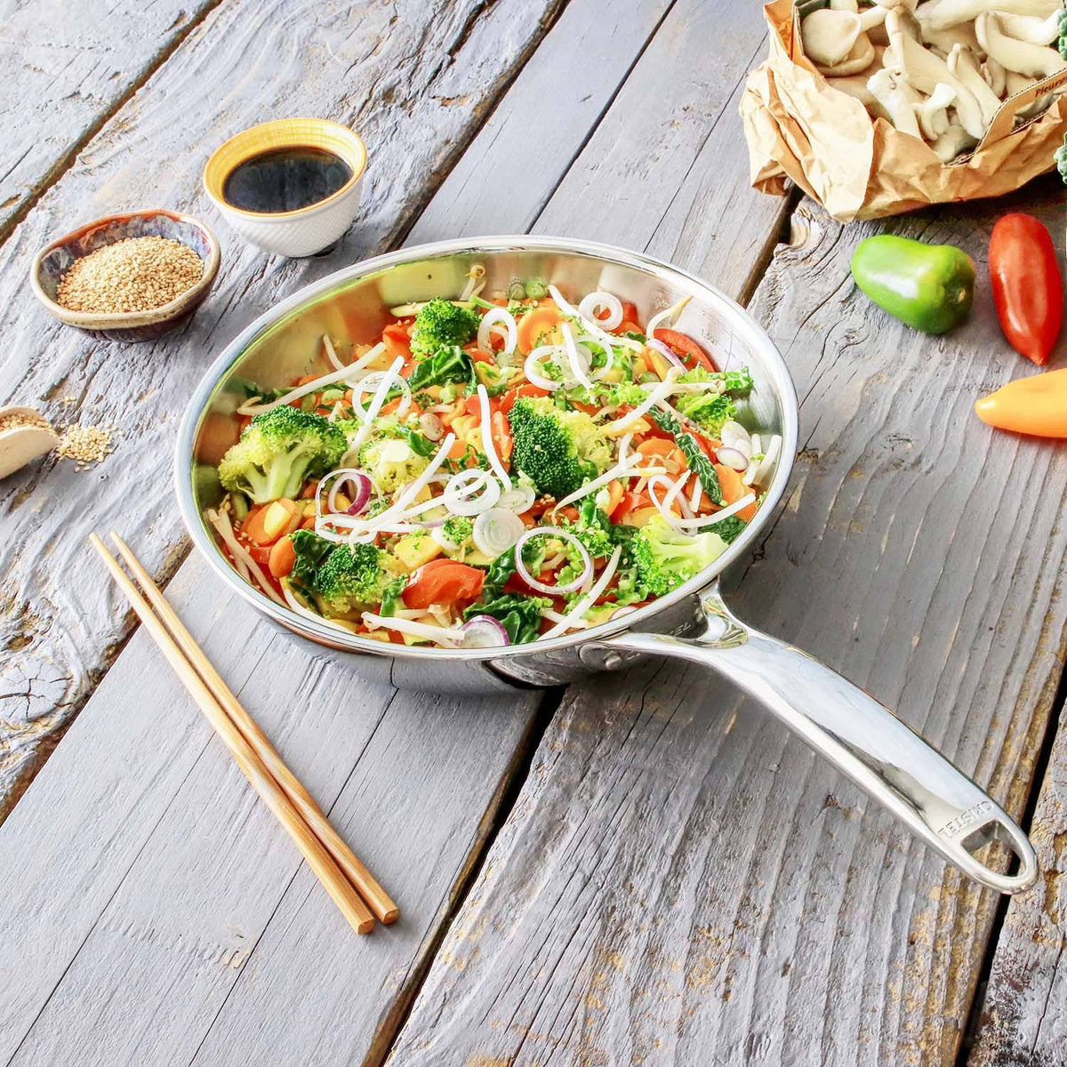9.5-Inch Stainless Steel Frying Pan E300472