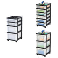 Black Plastic 4-Drawer Rolling Cart W737