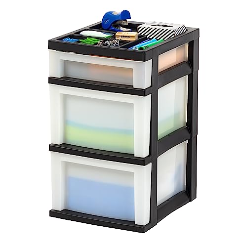 Black Plastic 4-Drawer Rolling Cart W737