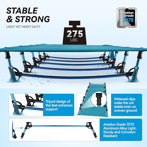 Ultralight Folding Camping Cot Bed (Grey) K492