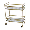 Gold Bar Cart with Two Glass Shelves M67800