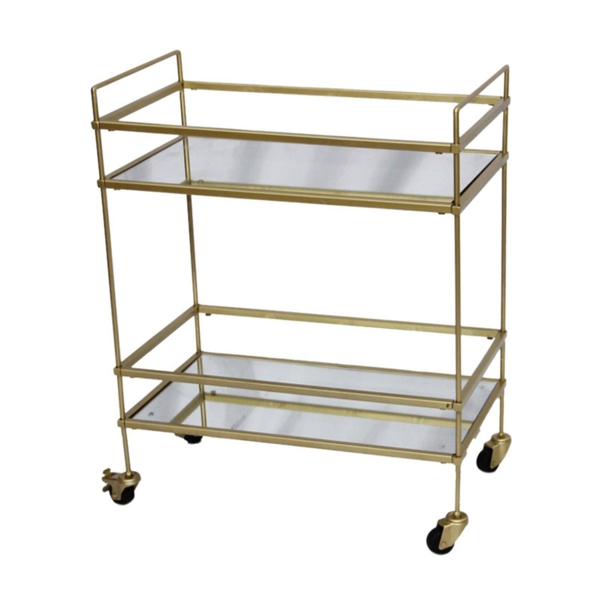 Gold Bar Cart with Two Glass Shelves M67800