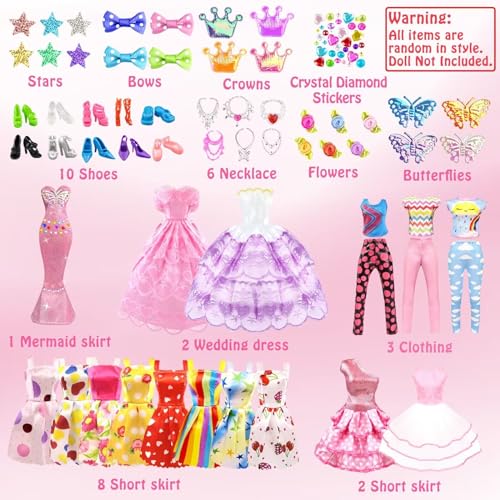 92Pcs Doll Clothes and Accessories with Doll Closet for 11.5 Inch Doll T969469