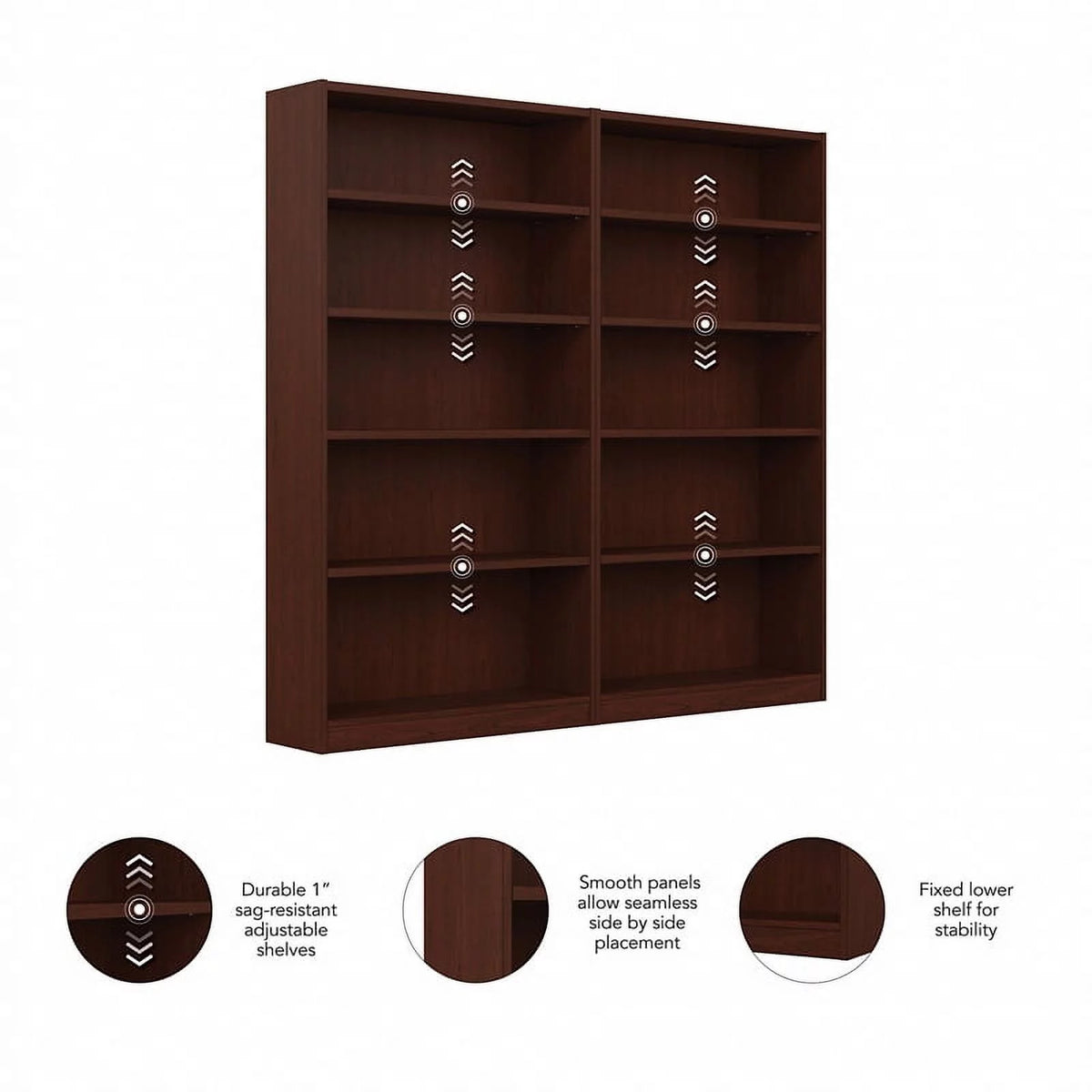 5 Shelf Bookcase Set of 2 T4028