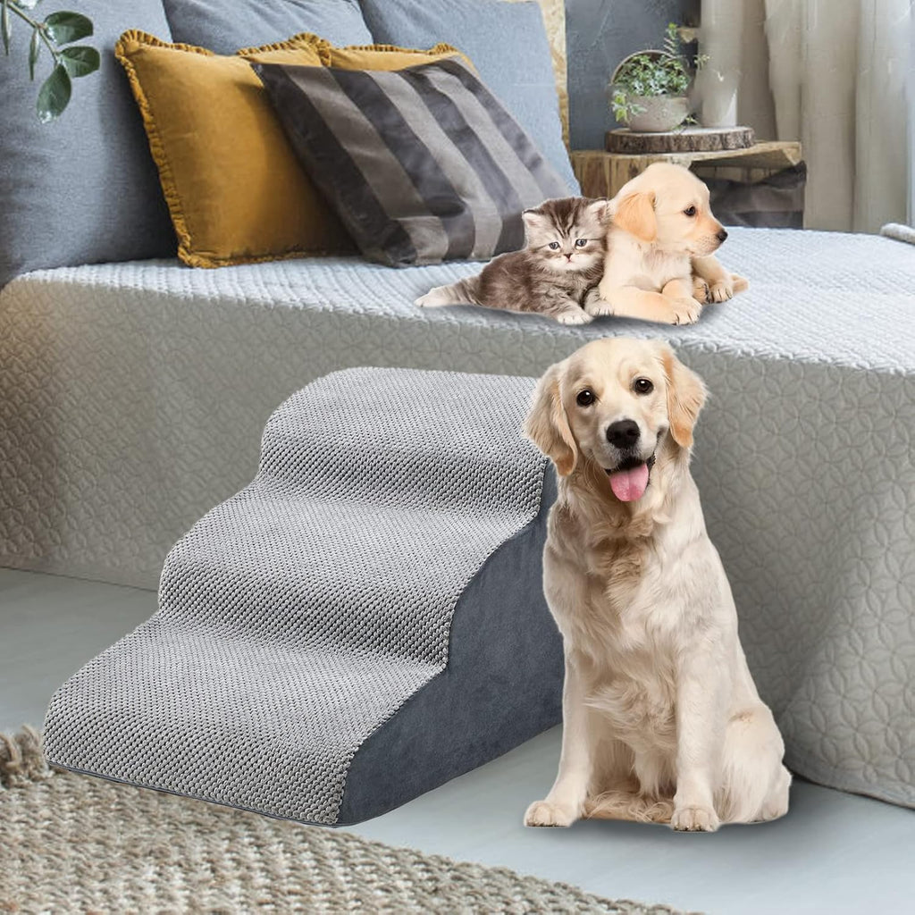 3 Tiers Non-Slip Foam Dog Ramp Stairs for Sofa F73798