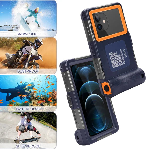 Waterproof Protective Case for Phones Up to 6.9 Inch with Lanyard D36478