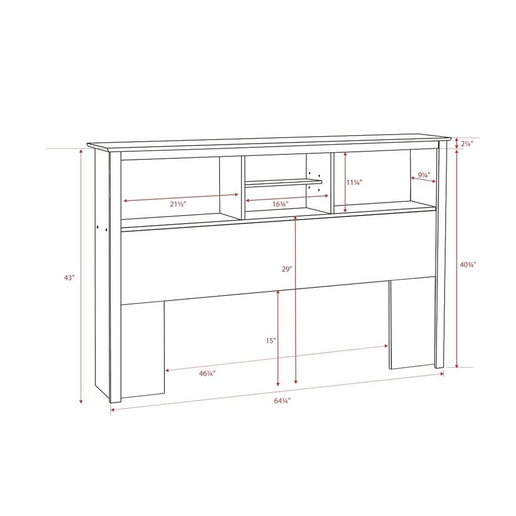 Espresso Full/Queen Bookcase Headboard U87841