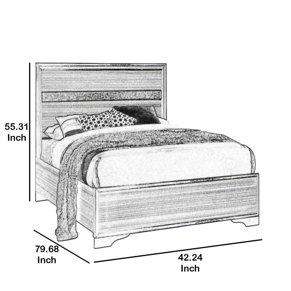 Twin Black Finish Bed T667