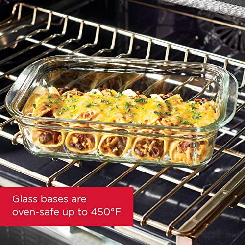 Glass Storage Set of 4 Food Containers, Clear, 3-Pack R283886