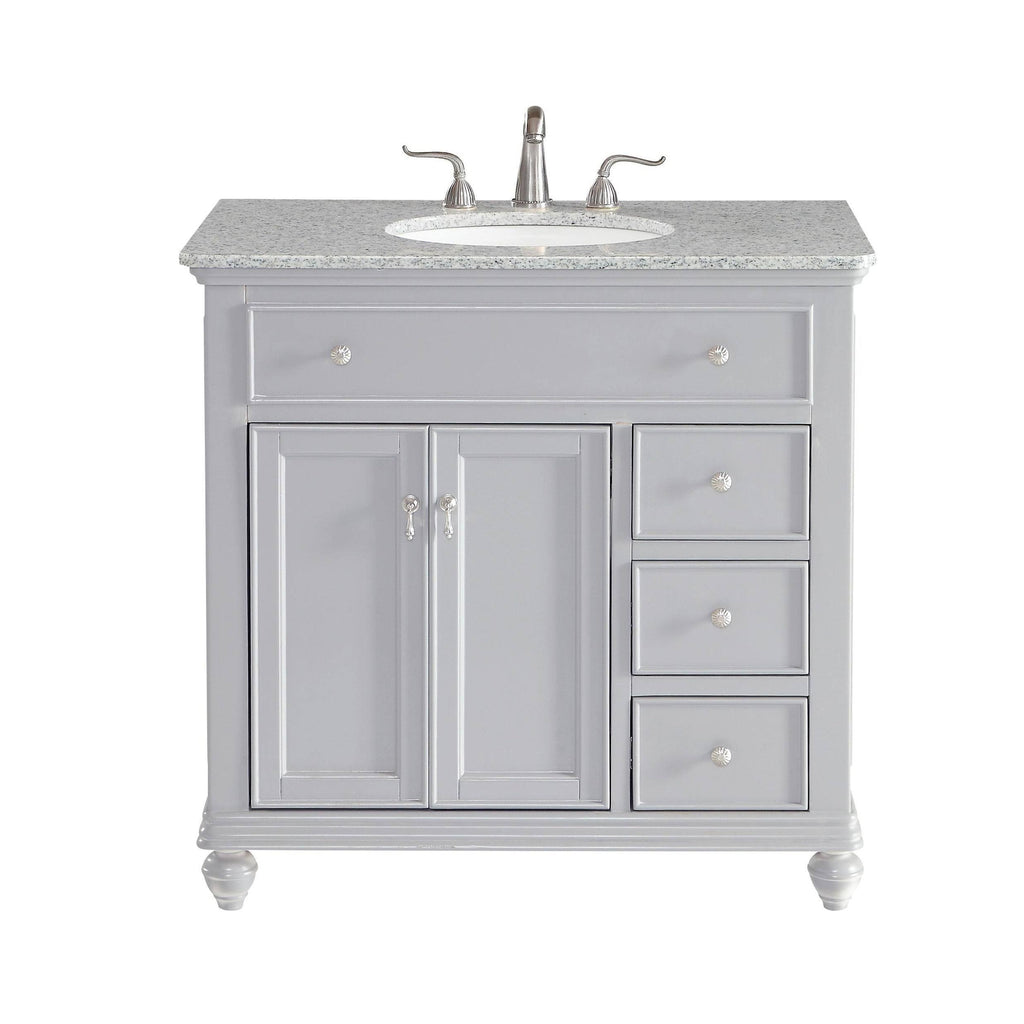 Grey 18 inch Bathroom Vanity Cabinet Set with Granite Top T665