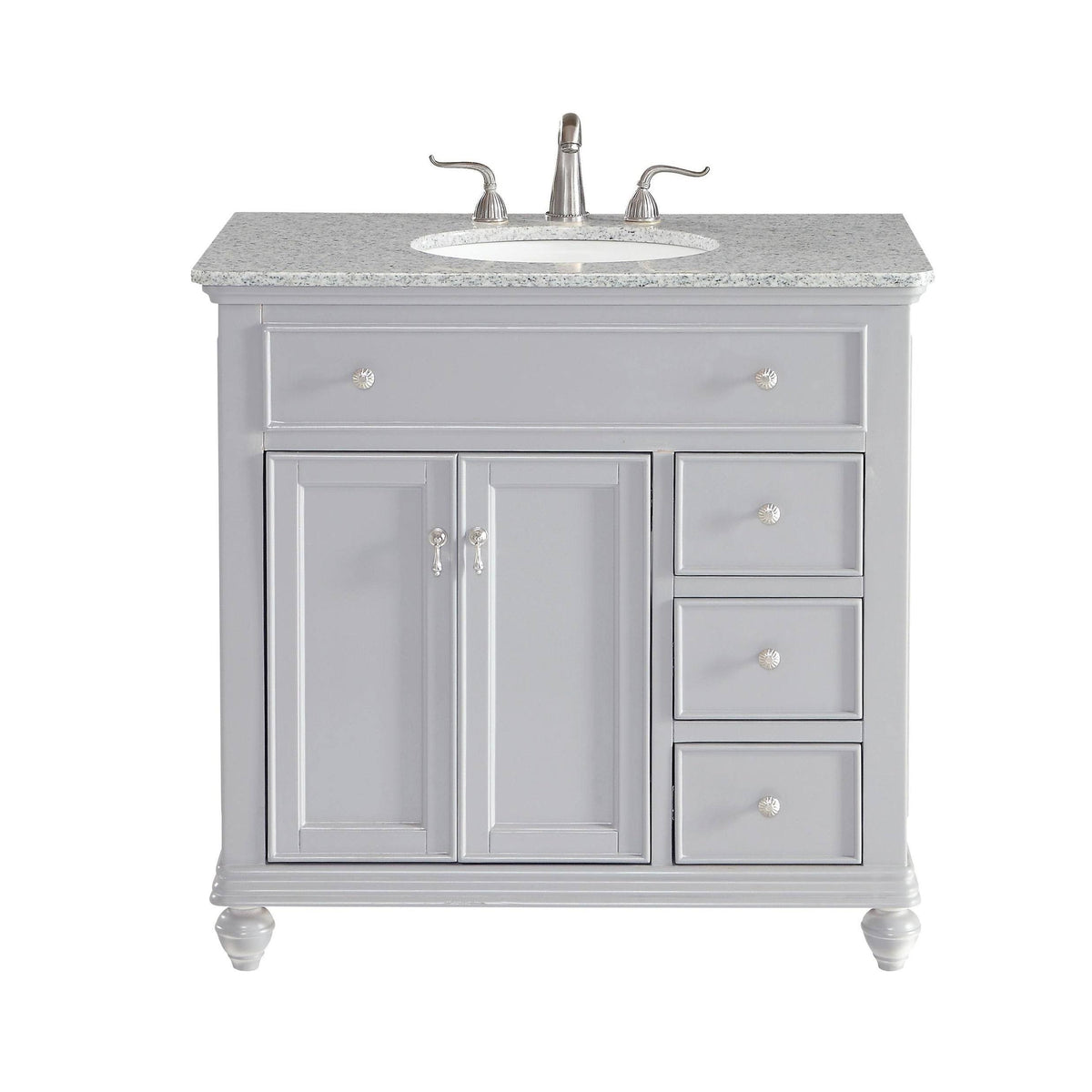 Grey 18 inch Bathroom Vanity Cabinet Set with Granite Top T665
