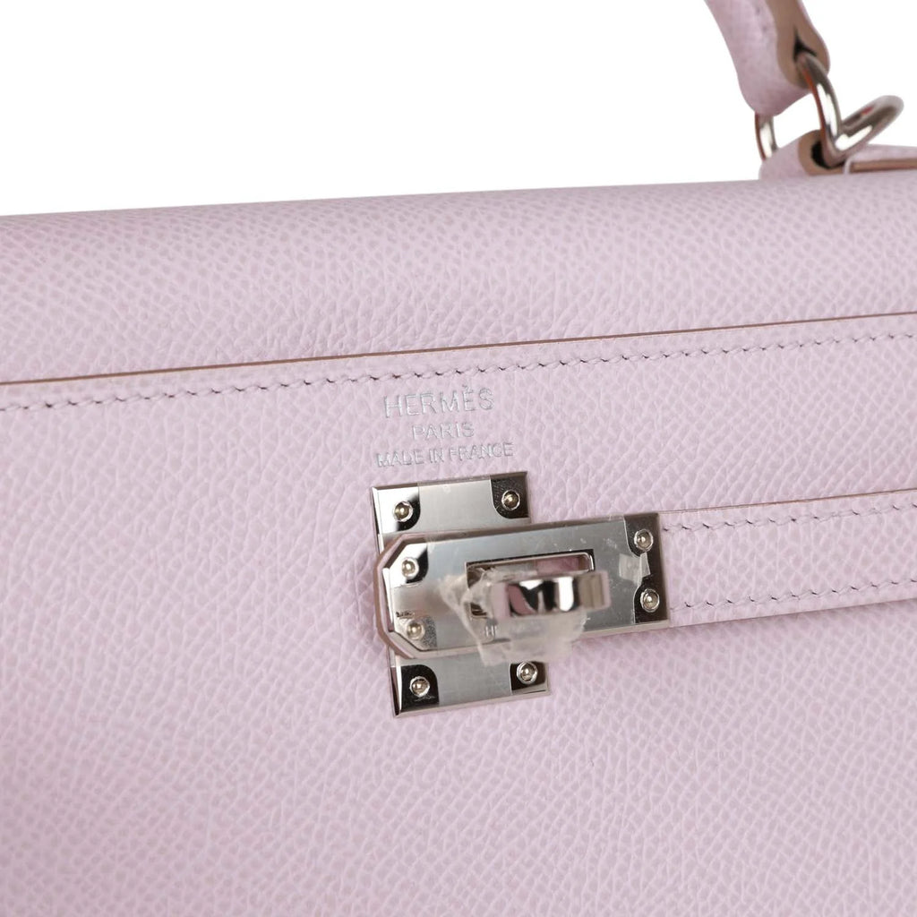Mauve Pale Epsom Leather Handbag with Palladium Hardware Y552