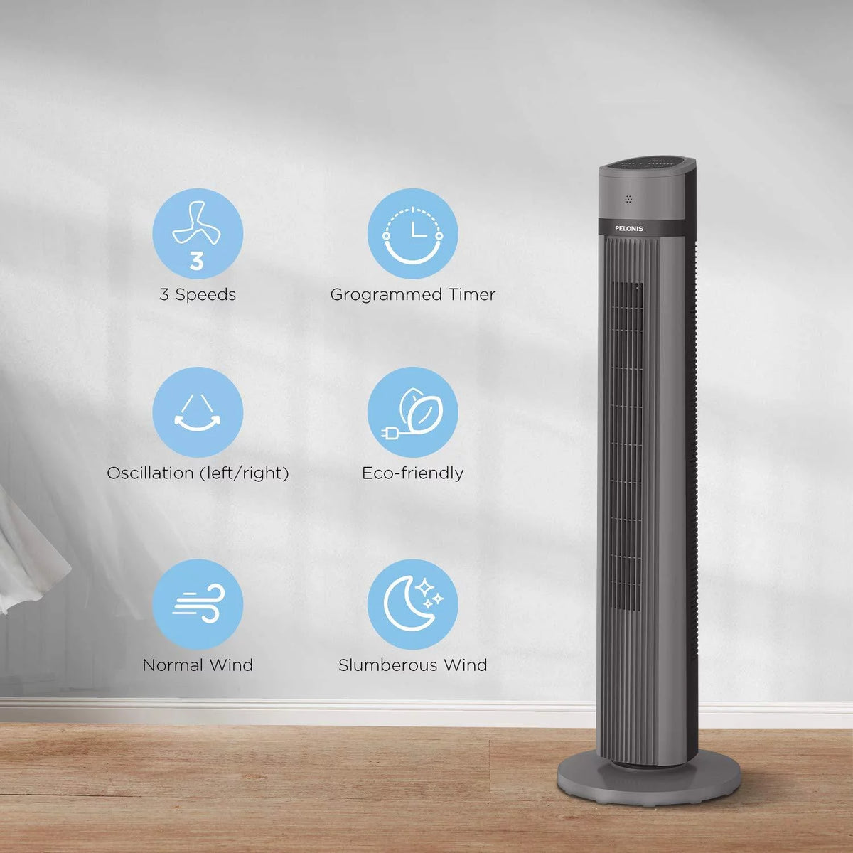 40 Oscillating Tower Fan with Remote, Black P319745
