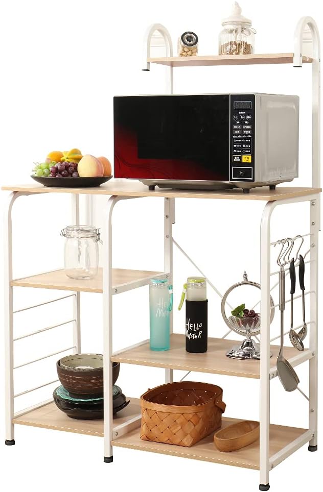 Black Kitchen Baker's Rack Microwave Stand X5325