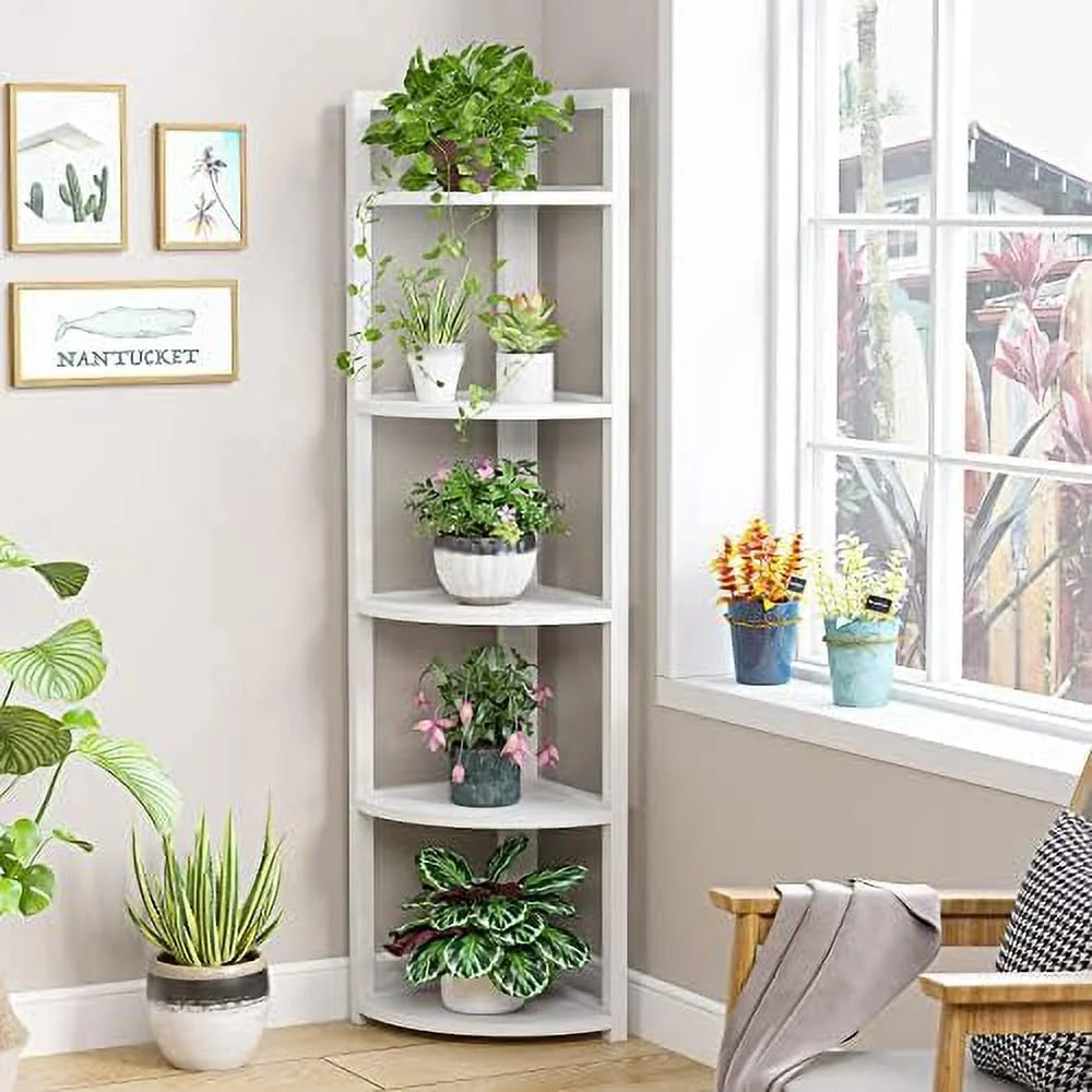 6 Tier 70.9 Inch Tall Corner Bookshelf Q3268