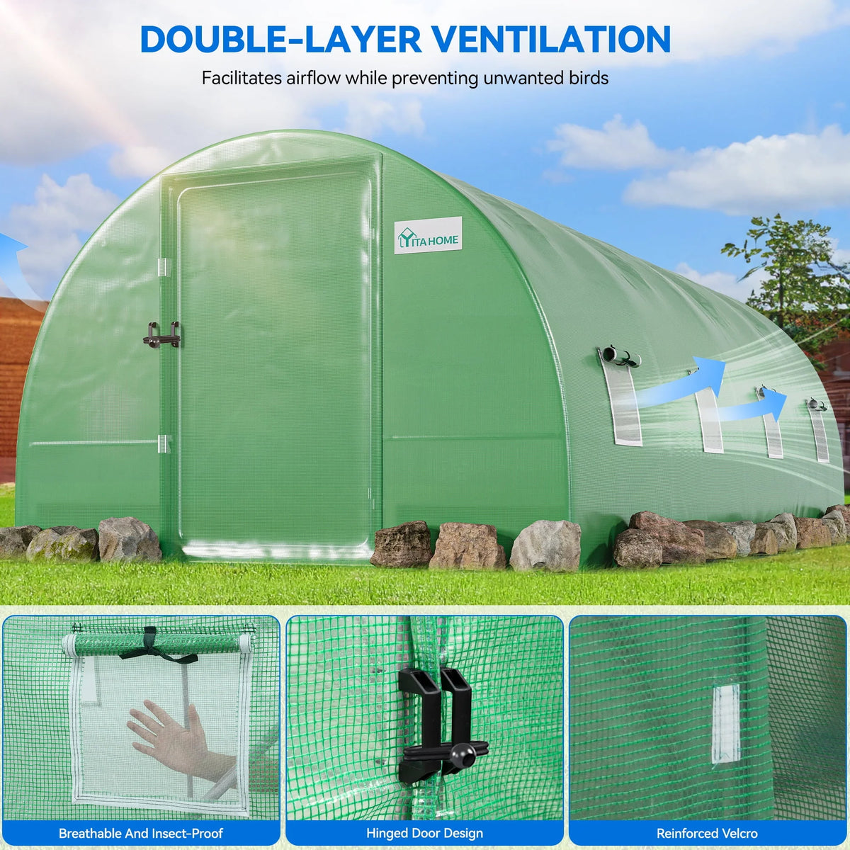 20x10x7ft Heavy Duty Walk-in Greenhouse W9640