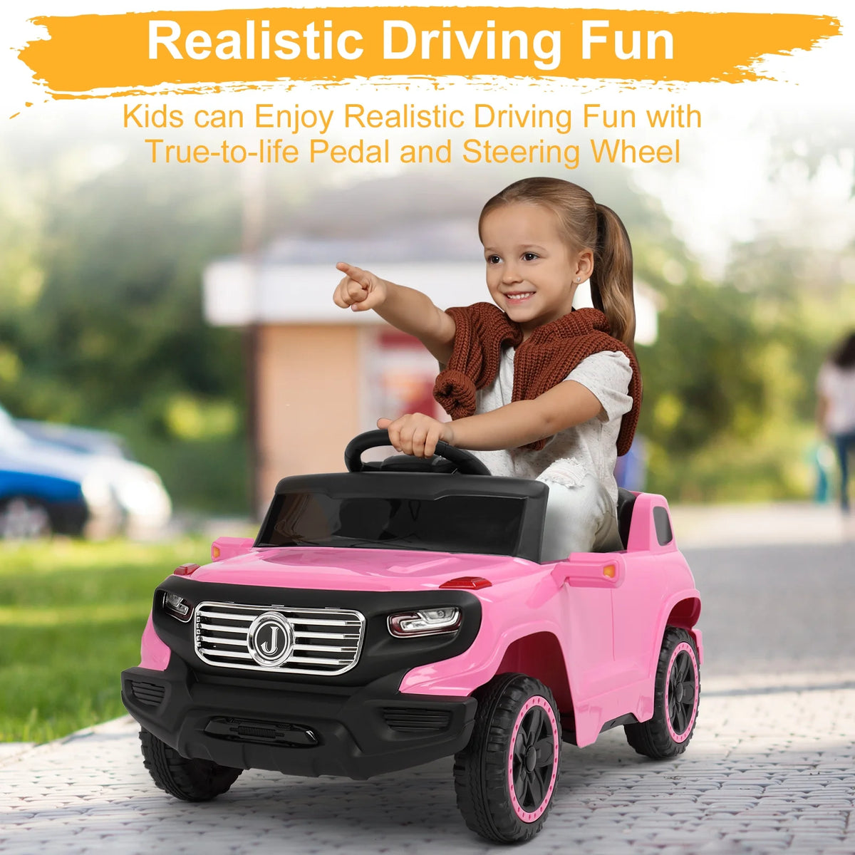 Pink Kids Ride on Car Electric Truck with Remote Control P864334