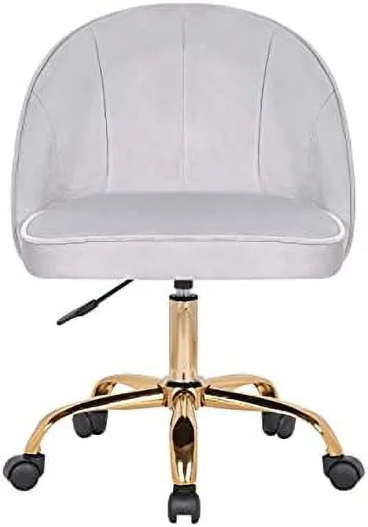 Velvet Home Office Desk Chair with Gold Metal Legs Y9456
