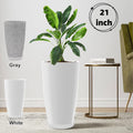 White 21inch Round Stackable Plastic Planters U99944