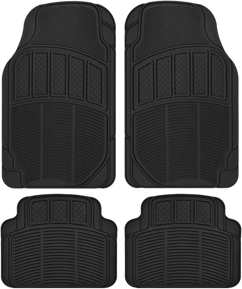 4pc Rubber Car Floor Mats with Trunk Cargo Liner H148