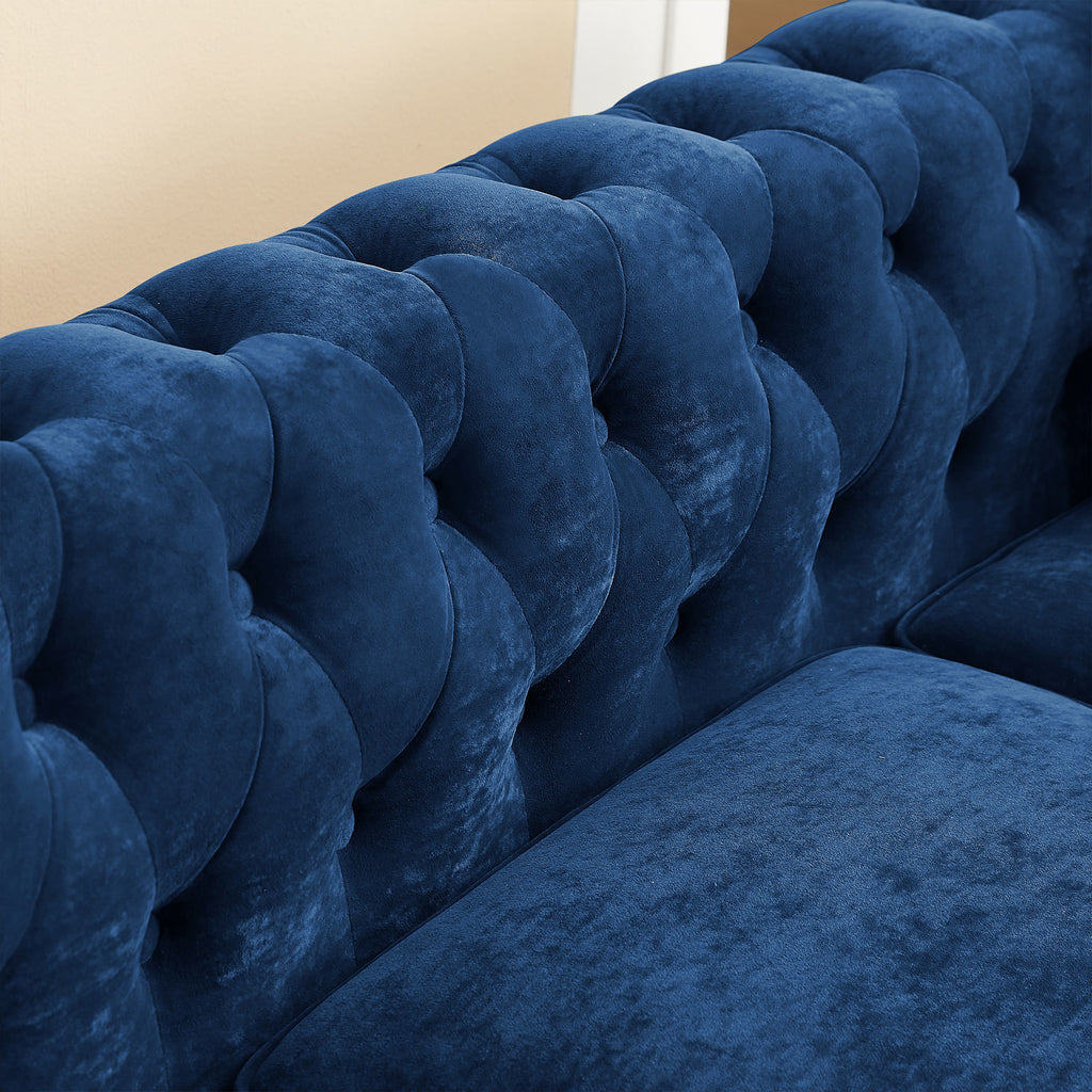 Blue Velvet L-shaped Sofa Q288732