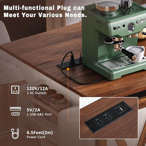 55.5" Black Mobile Kitchen Island with Drop Leaf J83225