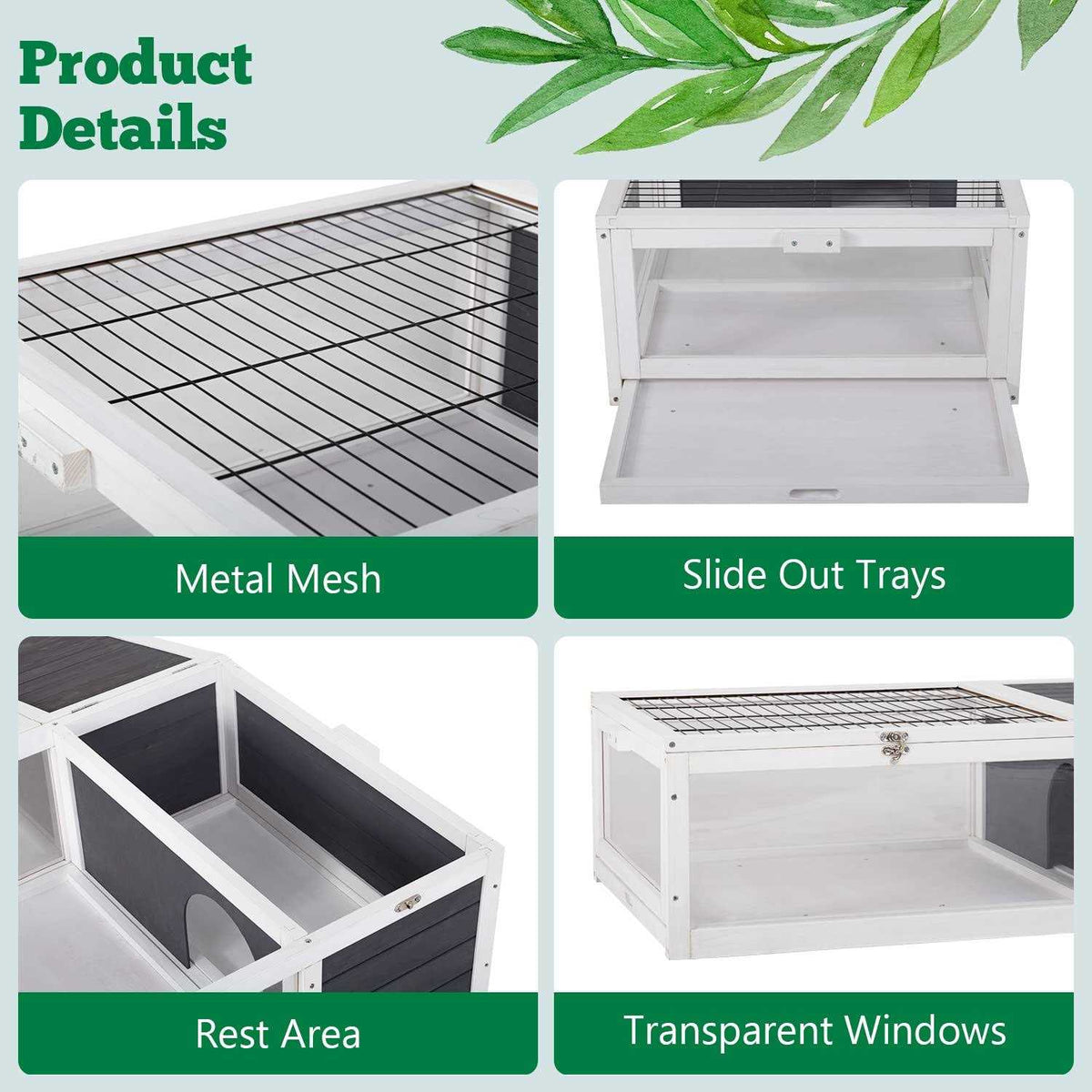 Large Transparent Wooden Tortoise Enclosure M157