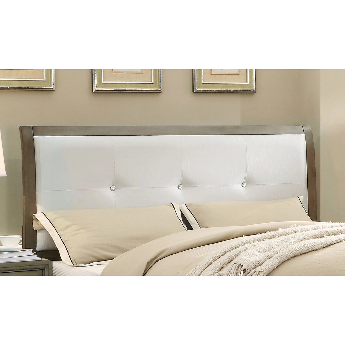 Brown Faux Leather Upholstered Platform Bed I356227
