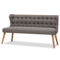 Tufted Wingback Sofa in Gray and Light Brown Q234