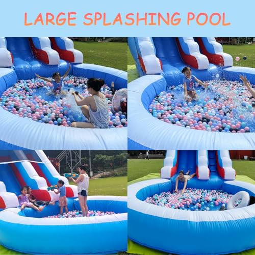 20FT Inflatable Water Slide with Climbing Ladder and Splash Pool E3946