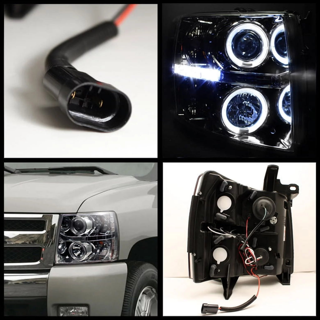 Chrome Clear LED Projector Headlights Pair L25877