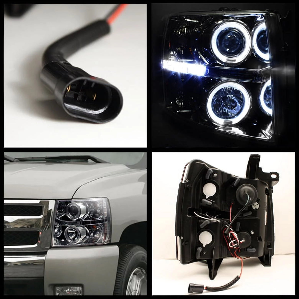 Chrome Clear LED Projector Headlights Pair L25877