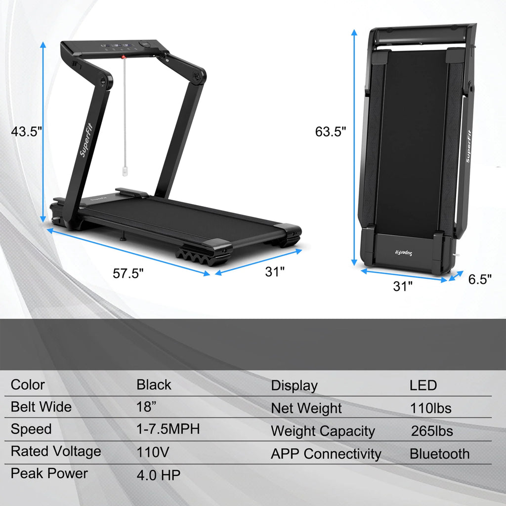 4 HP Folding Treadmill Electric Walking Running Machine R108